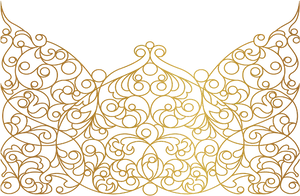 Golden Swirl Patternon Black Background PNG image