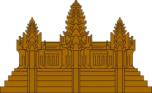 Golden Temple Silhouette Art PNG image