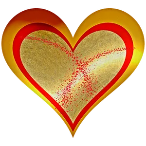 Golden Textured Heartwith Red Sparks