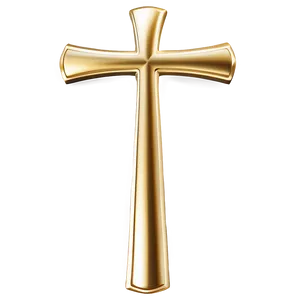 Golden Thin Cross PNG 23