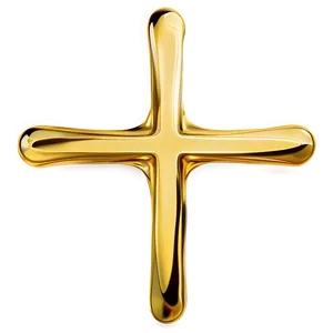 Golden Thin Cross PNG Vdg