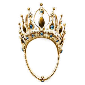Golden Tiara Outline PNG 4 PNG