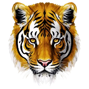Golden Tiger Face Illustration PNG 06252024 PNG