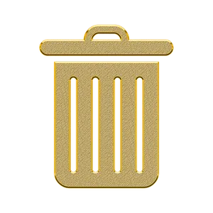 Golden Trash Bin Icon