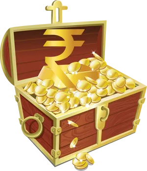 Golden Treasure Chest Fullof Coins PNG image