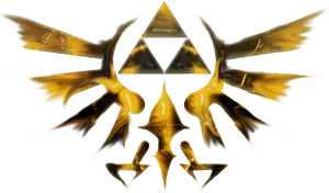 Golden_ Triforce_ Birds_ Logo PNG image