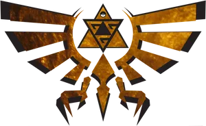 Golden Triforce Eagle Graphic PNG image