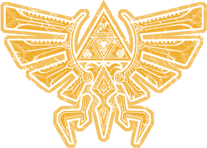 Golden Triforce Eagle Graphic PNG image