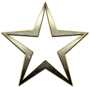 Golden Trimmed Star Outline PNG