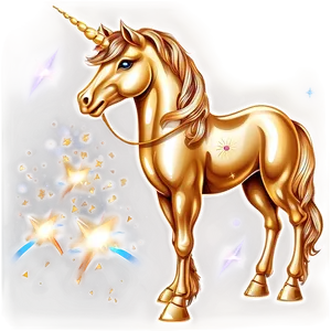 Golden Unicorn Clipart PNG 7 PNG