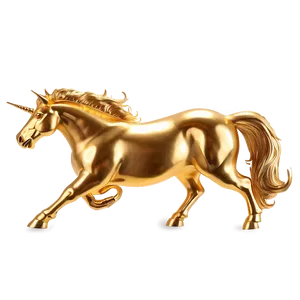 Golden Unicorn PNG Sto24