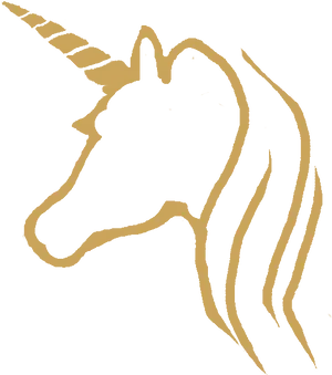 Golden Unicorn Silhouette PNG image