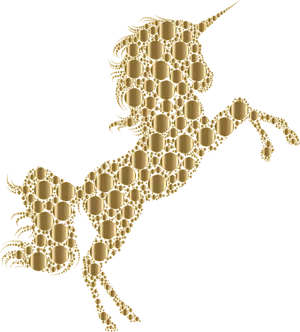 Golden Unicorn Silhouette PNG image