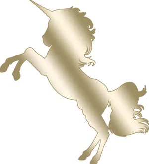 Golden Unicorn Silhouette PNG image