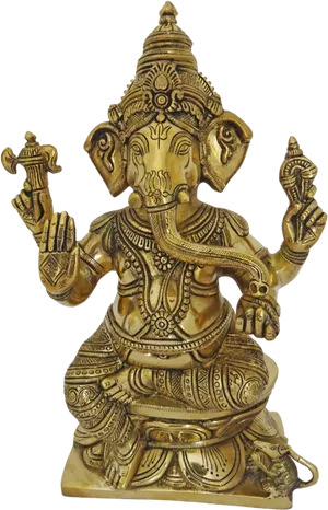 Golden Vinayagar Statue PNG image