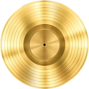 Golden Vinyl Record Closeup PNG image