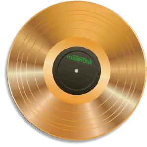 Golden Vinyl Record PNG