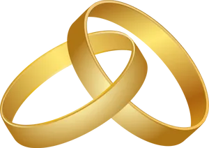 Golden Wedding Rings Clipart