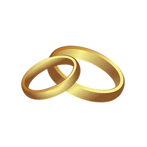 Golden Wedding Rings Graphic PNG image