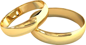 Golden Wedding Rings Interlocked PNG