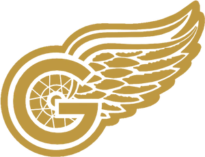 Golden Winged Wheel Logo PNG image