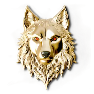 Golden Wolf Emblem PNG 1