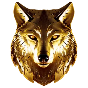 Golden Wolf Face Luxury Icon PNG Dxt82 PNG