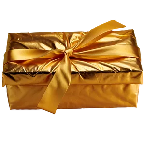 Golden Wrapped Gift PNG Rva