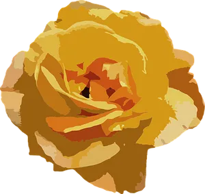 Golden Yellow Rose Vector Art