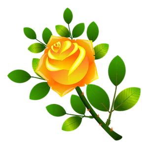 Golden Yellow Rose Vector Illustration PNG image