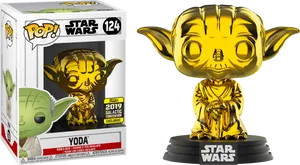 Golden Yoda Funko Pop Exclusive PNG image