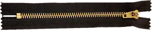Golden Zipperon Black Fabric PNG image