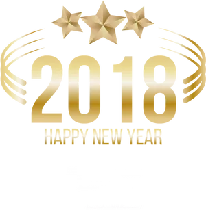 Golden2018 Happy New Year PNG image