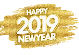 Golden2019 Happy New Year PNG image