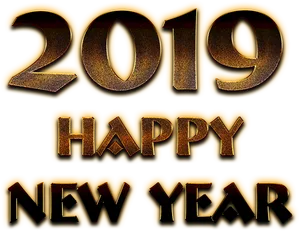 Golden2019 Happy New Year PNG image