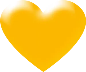 Golden3 D Heart Graphic PNG