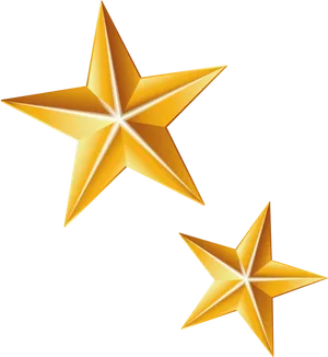 Golden3 D Stars Illustration PNG image