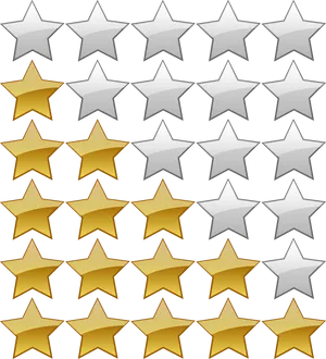Goldenand White Stars Pattern PNG