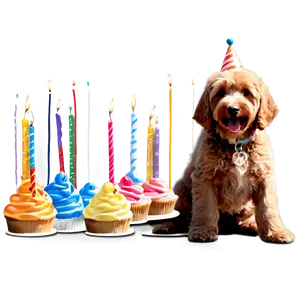 Goldendoodle Birthday Party PNG Shn PNG