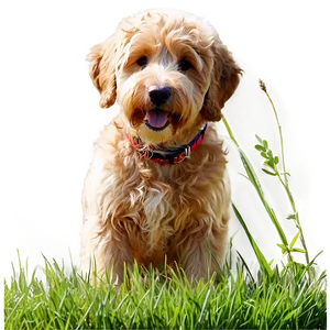 Goldendoodle In Grass Png 06262024 PNG image