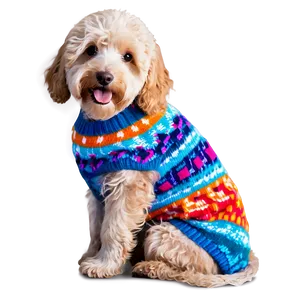 Goldendoodle In Sweater Png 64 PNG image