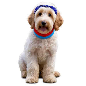 Goldendoodle Wearing Bandana PNG 06262024