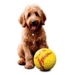 Goldendoodle With Ball Png Dct PNG image