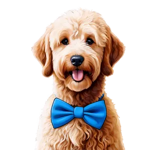 Goldendoodle With Bowtie Png 06262024 PNG image