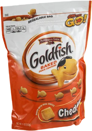 Goldfish Crackers Cheddar Flavor Packaging PNG image