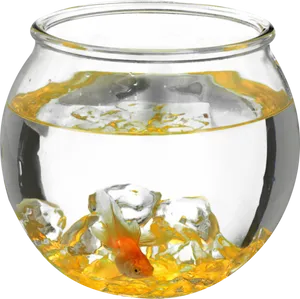 Goldfishin Glass Bowl PNG