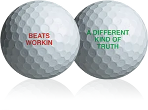 Golf Ballswith Text Slogans PNG image