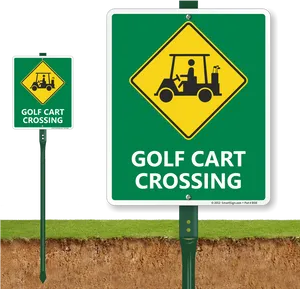 Golf Cart Crossing Sign PNG image