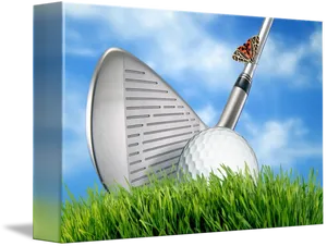 Golf Cluband Ballwith Butterfly PNG