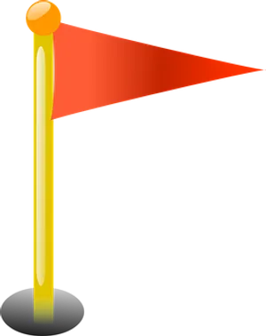 Golf Flagstickand Red Flag PNG image